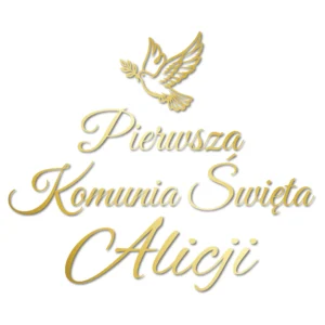 Naklejka Pierwsza komunia święta z imieniem personalizowana