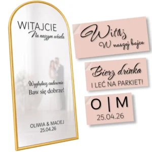 Naklejki na lustro wesele personalizowane